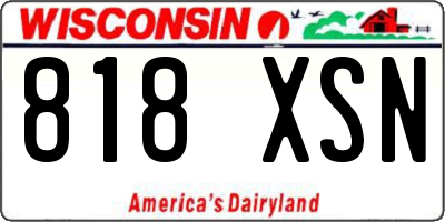 WI license plate 818XSN