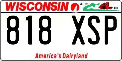 WI license plate 818XSP