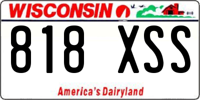 WI license plate 818XSS