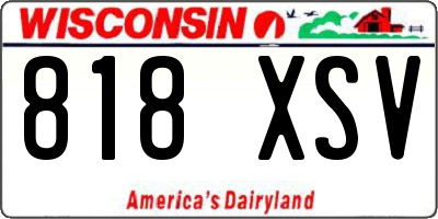 WI license plate 818XSV