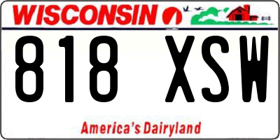 WI license plate 818XSW