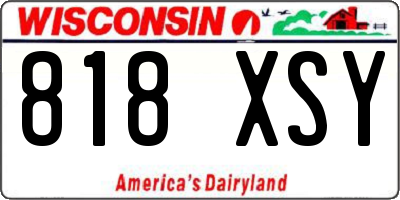 WI license plate 818XSY