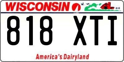 WI license plate 818XTI