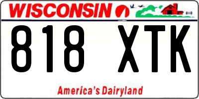WI license plate 818XTK