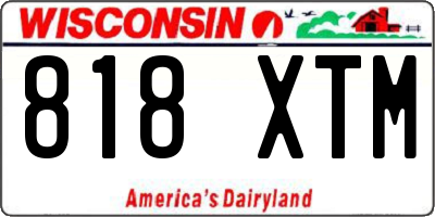 WI license plate 818XTM