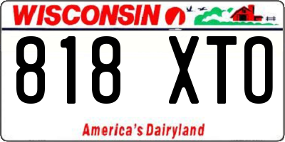 WI license plate 818XTO