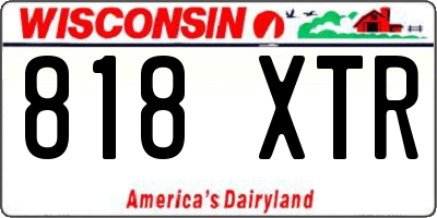 WI license plate 818XTR