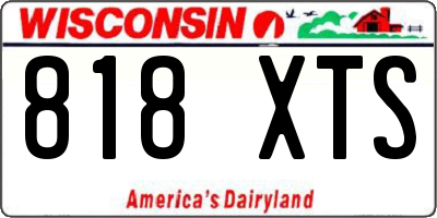 WI license plate 818XTS