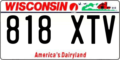 WI license plate 818XTV