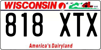 WI license plate 818XTX