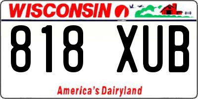 WI license plate 818XUB