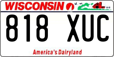 WI license plate 818XUC