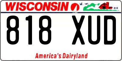 WI license plate 818XUD