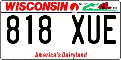 WI license plate 818XUE