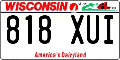WI license plate 818XUI