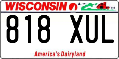 WI license plate 818XUL