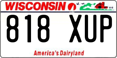 WI license plate 818XUP
