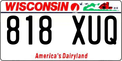 WI license plate 818XUQ