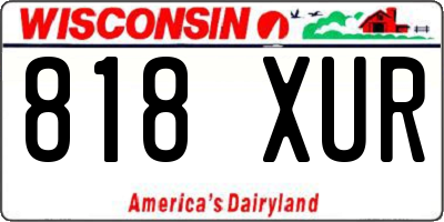 WI license plate 818XUR