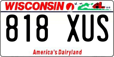 WI license plate 818XUS
