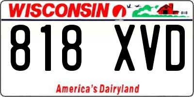 WI license plate 818XVD