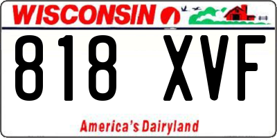 WI license plate 818XVF