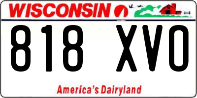 WI license plate 818XVO