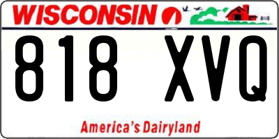 WI license plate 818XVQ