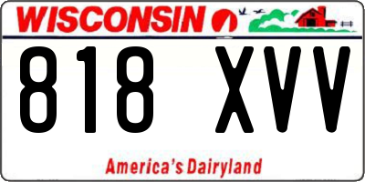 WI license plate 818XVV
