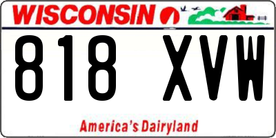 WI license plate 818XVW
