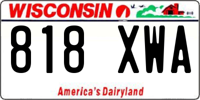 WI license plate 818XWA
