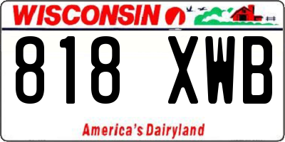 WI license plate 818XWB