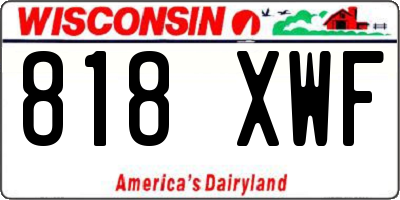 WI license plate 818XWF