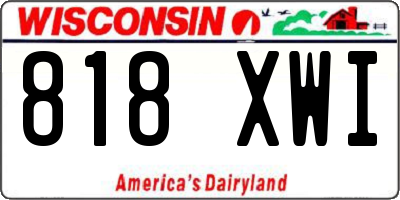 WI license plate 818XWI