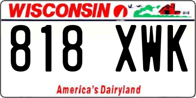 WI license plate 818XWK