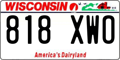 WI license plate 818XWO
