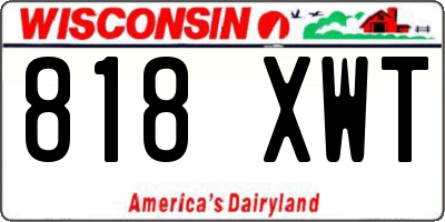 WI license plate 818XWT