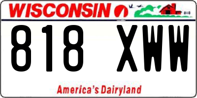 WI license plate 818XWW