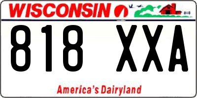 WI license plate 818XXA