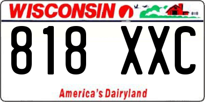 WI license plate 818XXC