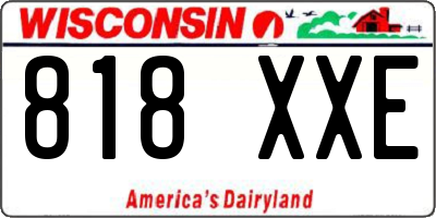 WI license plate 818XXE