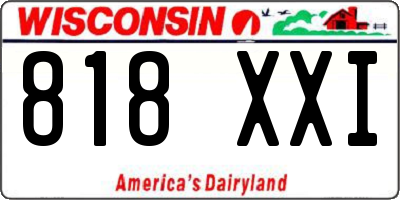 WI license plate 818XXI