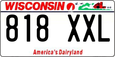WI license plate 818XXL