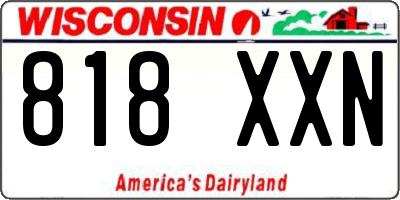 WI license plate 818XXN
