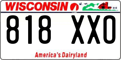 WI license plate 818XXO