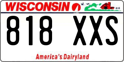 WI license plate 818XXS