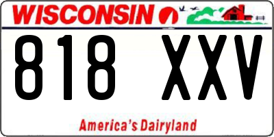 WI license plate 818XXV