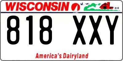 WI license plate 818XXY