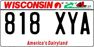 WI license plate 818XYA
