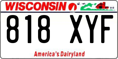 WI license plate 818XYF